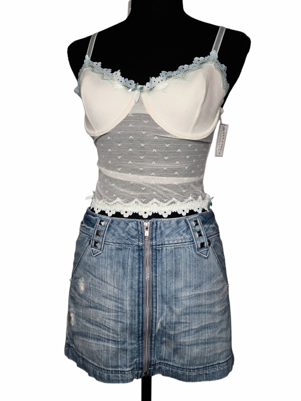 Cute Y2k Guess Light Blue Denim Mini Skirt !